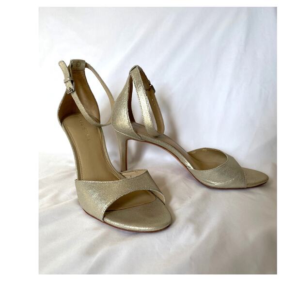 Via Spiga Idal Gold Platinum Champagne Sandal Heels, Formal, Wedding 9.5 - Picture 2 of 7